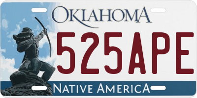 OK license plate 525APE