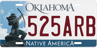 OK license plate 525ARB