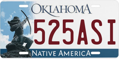 OK license plate 525ASI