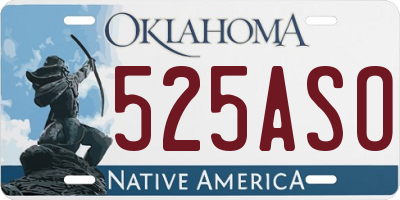 OK license plate 525ASO