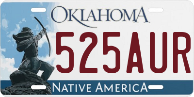 OK license plate 525AUR