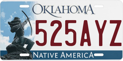 OK license plate 525AYZ
