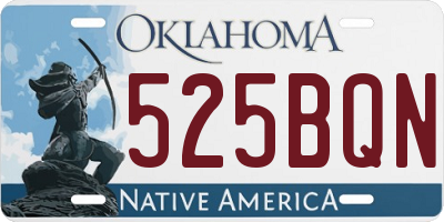 OK license plate 525BQN