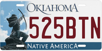 OK license plate 525BTN