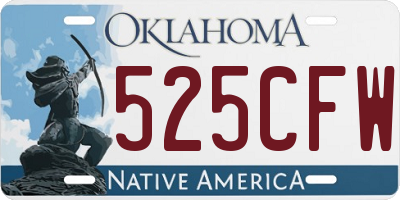 OK license plate 525CFW
