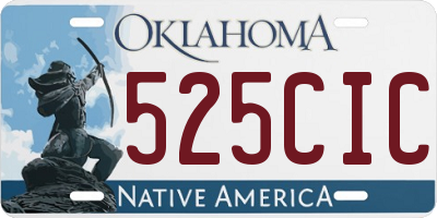 OK license plate 525CIC