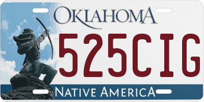 OK license plate 525CIG