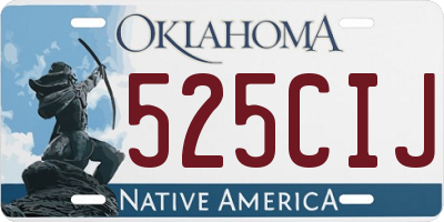 OK license plate 525CIJ