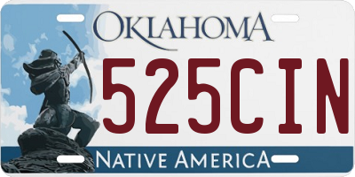 OK license plate 525CIN