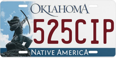 OK license plate 525CIP