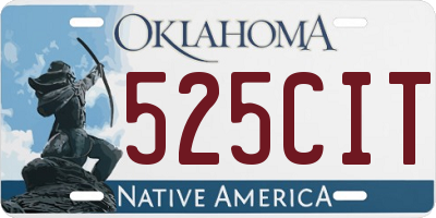 OK license plate 525CIT