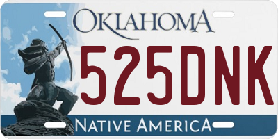 OK license plate 525DNK