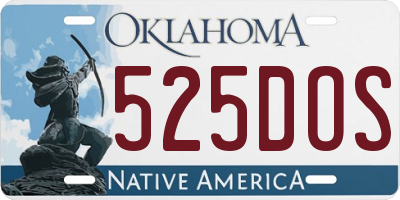 OK license plate 525DOS