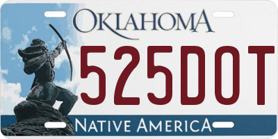 OK license plate 525DOT
