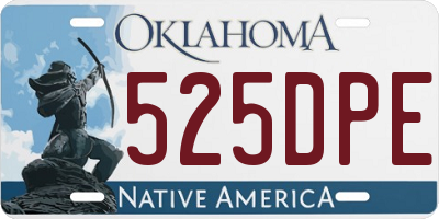 OK license plate 525DPE