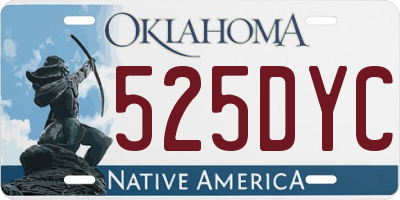 OK license plate 525DYC