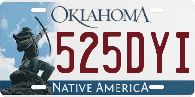 OK license plate 525DYI
