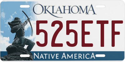 OK license plate 525ETF