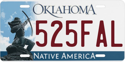 OK license plate 525FAL