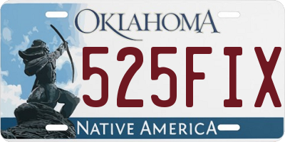 OK license plate 525FIX