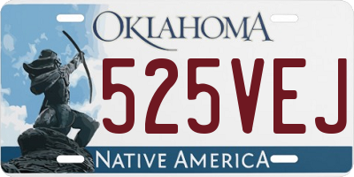 OK license plate 525VEJ
