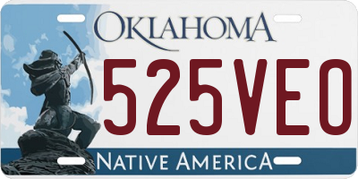 OK license plate 525VEO