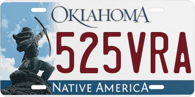 OK license plate 525VRA
