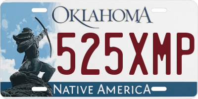 OK license plate 525XMP