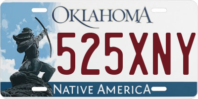 OK license plate 525XNY