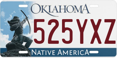 OK license plate 525YXZ
