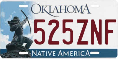 OK license plate 525ZNF