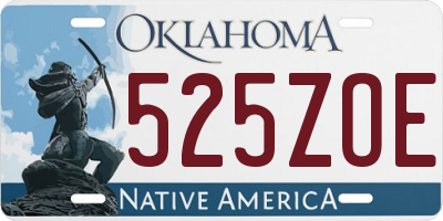 OK license plate 525ZOE