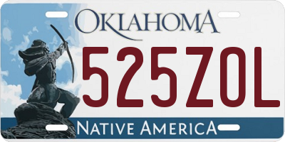 OK license plate 525ZOL