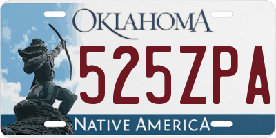 OK license plate 525ZPA
