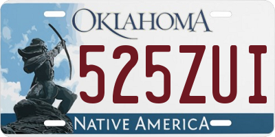 OK license plate 525ZUI