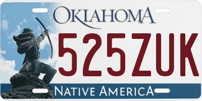 OK license plate 525ZUK