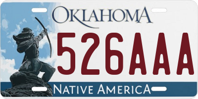 OK license plate 526AAA