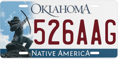 OK license plate 526AAG