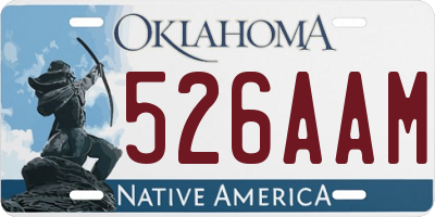 OK license plate 526AAM