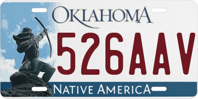 OK license plate 526AAV