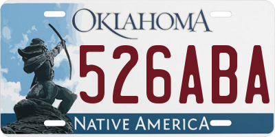 OK license plate 526ABA
