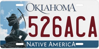 OK license plate 526ACA