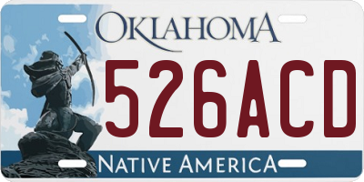 OK license plate 526ACD