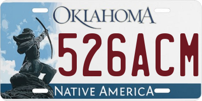 OK license plate 526ACM