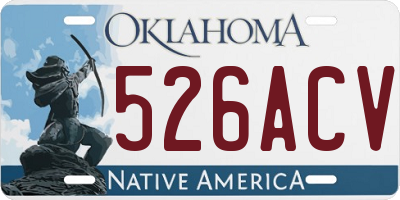 OK license plate 526ACV