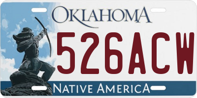 OK license plate 526ACW