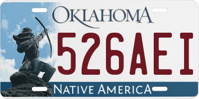 OK license plate 526AEI