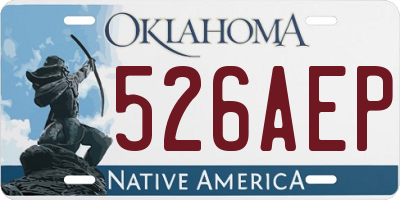 OK license plate 526AEP