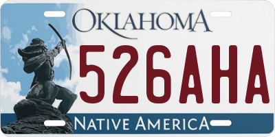 OK license plate 526AHA