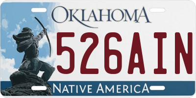 OK license plate 526AIN